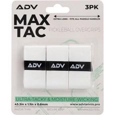 오버그립 테니스 그립 테이프 라켓 교체 ADV MaxTac 끈적끈적한 피클볼 - 6팩 및 12팩 매우 논슬립 면도기처럼 얇고 사용하기 쉬운 프로 패들, 3-Pack White