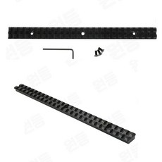 알루미늄 합금 15mm 피카티니 롱 마운트 스코프 라이저 확장레일 (257mm 25슬롯), 1개, BK