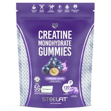 Steelfit 肌酸一水合物康科德葡萄軟糖, 1個, 120錠