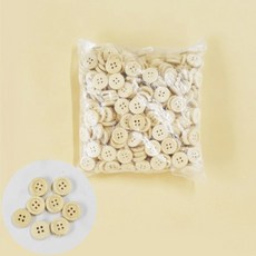 트레분 나무단추 원형 1.5cm 나무단추15mm 옷단추 단추대용량 단추세트, 1봉