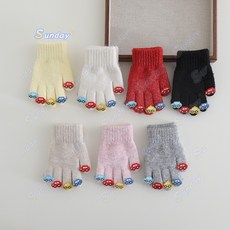 台灣出貨 【2-6歲】兒童手套秋冬韓版可愛卡通針織分指手套男女寶寶保暖五指毛線手套