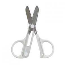 【YUBU】KUTSUWA STAD 滑蓋式隨身小剪刀 - 不掉蓋設計, 白色 SS124WH, 1個