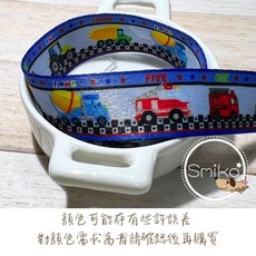 Smiko腸腸妞 20mm建築英雄工程車雙面織帶, 黑白賽車道消防工程車,1碼（91公分）