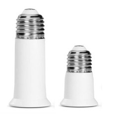 E27轉E27燈座延長器 9.5公分 燈泡延長座 燈具配件 DIY燈飾材料, 白色, 1個, 6.5cm