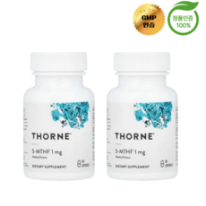 Thorne Research 5-MTHF 쏜 리서치 엽산 1mg 60캡슐 2팩, 60정, 2개