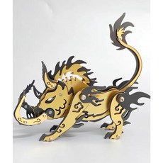 魔客 炫彩鋼魔獸拼裝模型 正版授權3D金屬拼圖 DIY益智玩具 年節新年禮物, 1個, 當康-金黑, 金黑