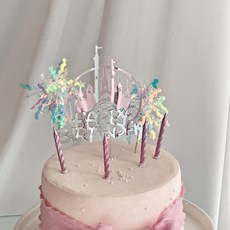 공주성 생일 케이크토퍼 + 케이크초 세트, 1개, 16g, 무향