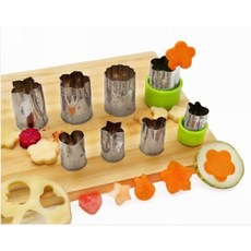 不鏽鋼造型餅乾模具 8件組 熊、兔、花、星 翻糖/蔬菜/水果切模, 詳見包裝, 詳見包裝