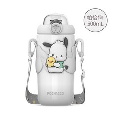Pochacco 帕恰狗 316不鏽鋼保溫瓶 卡通可愛吸管水壺, 1個, 款式 5 500ml
