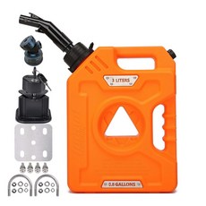 소형 기름통 바이크 보조 탱크 왼쪽 등유 보충 급유 등유통 코디엣지 연료통 휘발유통 예비, 1개, 오렌지 브래킷 잠금장치 304 스테인리스 B