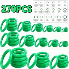 검정색 225개 녹색 270개 시스템 고무 모음 가스켓 와셔 자동차 범용 에어컨, 270pcs with box