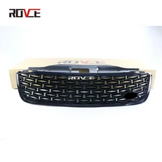 ROVCE 프론트 범퍼 ABS 그릴 랜드로버 디스커버리 5 2017-2021 L462 메쉬 블랙 그레이 스타일 자동차 액세, 01 CN, 03 black 2