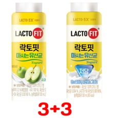 종근당 락토핏 마시는 유산균 사과맛 130ml + 저당맛 130ml, 3세트