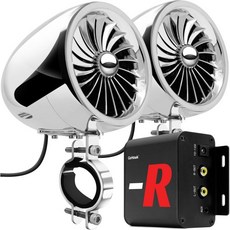 GoHawk 앰프 유선 라디오 10.2cm 방수 스피커 블루투스 오토바이 ATV 좋, TJ4-R Chrome