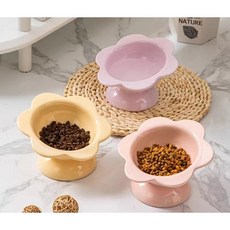 두두 플라워 세라믹 반려동물 식기, 1개, 인디핑크