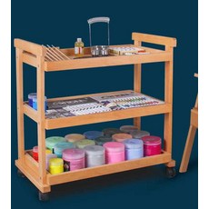 화구박스 카트 아트 수납 가용 화가 트롤리 화차, 1개