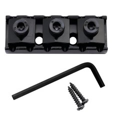 일렉트릭 기타 잠금 너트 42mm 플로이드 로즈 트레몰로 기타 브릿지 헤드스톡 쿠션 트레몰로 시스템 금속 상단 현 쿠션 와렌치 포함 설치용 나사, 검정