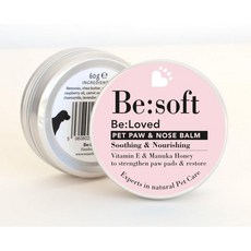Be: 반려동물 부드러운 발 코 밤 강렬 보습제 시어 버터 밀랍 비타민 E 마누카 꿀이 함유된 자연스러운 그루밍 케어 (60g), Be: 반려동물을 위한 부드러운 발과 코 밤 강렬한 보, 1개, 60g