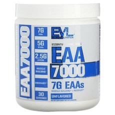 EVL EAA 7000 무맛 파우더 분말 237g 운동 부스터 BCAA, 1개