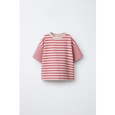 [국내배송] 자라 ZARA 스트라이프 티셔츠 - 레드 938874