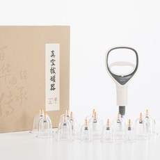 화타 고급형 수동식 부항기 부항컵 14종 + 펌프 + 쇼핑백 세트, 1세트