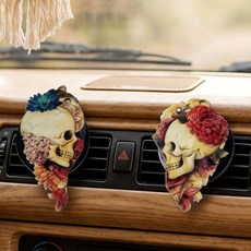 자동차 공기 청정기 벤트 클립 디퓨저 장식 귀여운 인테리어 데코 여성용 액세서리 (블랙 버터 플라이 2개), 할로윈 유령 3개