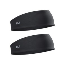 휠라 핏 스포츠 헤어밴드, 블랙, 2개