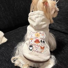 可愛狗狗圖案連帽衫 寵物保暖舒適上衣 多尺寸可選, 1套, 狗狗圖案