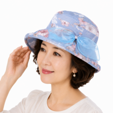 플라워 리본 여성 벙거지 중년 버킷햇 엄마 모자