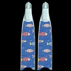 리더스핀 오리발 스티커 필름 보호 롱핀 디자인 다양한, 피코크 블루 카툰 리틀 피쉬