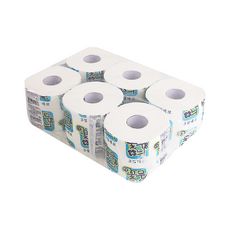 100% 천연펄프 3겹 꽃무늬 6롤 화장지, 1개