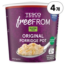테스코 프리 프롬 오리지널 포리지 팟 Tesco Free from Original Porridge Pot 55g, 4개