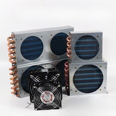 판형열 교환기 농막 수냉식 전동 확관기 콘덴서 알루미늄 팬, A. 2x6x155 콘덴서(120팬)