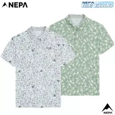 네파(남성) NC일산 25SS 쿨링감 있는 소재로 시원한 착용감과 편안한 활동성을 제공하는 데일리마운틴 냉감 시리즈 "도노" 패턴 반팔 폴로 티셔츠 7L35212