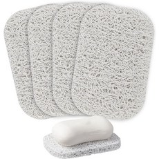 4PCS 화이트 비누 홀더 접시용 패드BPA 프리 세이버 패드 샤워 주방 욕실 여행용 호텔 청소 제품에 적합한 간편한 팅, White
