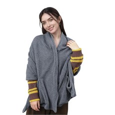 IPENNY 여성용 플러시 플리스 웨어러블 담요 포켓 포함 가정 사무실 라운지용 울트라 소프트 민소매 판초 케이프 랩 (다크 그레이 원 사이즈 60 x 170cm(23