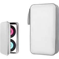 자동차 CD DVD 케이스 96용량 하드 플라스틱 홀더 휴대용 지퍼 디스크 정리함 수납지갑 홈 오피스 여행용 악세사리 실버, White, 1개