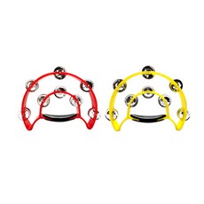 진미디어 찰랑이 탬버린 레드 옐로우 노래방 악기 교육용 파티, 옐로우(YELLOW), 1개