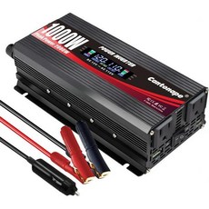 Cantonape 1000W 자동차 파워 인버터 DC 12V 110V120V AC 컨버터 LCD 디스플레이 2 AC 콘센트 3.0A USB 및 RV 캠핑 노트북 트럭 차량용 타, Black