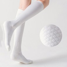 salimm 여성 고탄력 쿠션 압박 등산 러닝 컴프레션 니삭스 양말 1+1, 2개, 화이트