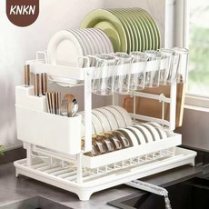 新款廚房碗碟瀝水架收納置物架 附杯架, 1個, 【6杯白色】--瀝水碗架--全配