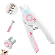라이트가 장착된 4-in-1 LED 개 네일 클 - 소형 중형 대형 품종을 위한 안전한 전문 고양이 트리머 날카로운 스테인리스 스틸 블레이드 캐처 및 그루밍을 파일, 전기 클리퍼 수염 트리머 - 부드러운 트리밍과 그루밍을