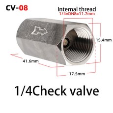 공기 체크 밸브 가스 어댑터 호스 8mm 편도 압축기 황동 10mm 피팅 OD 파이프 6mm 단방향