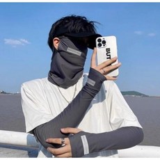 UV차단 쿨링 라벨 팔토시 마스크 세트 / 남녀공용 쿨토시 쿨마스크 운전용팔토시 팔쿨토시 귀걸이쿨마스크