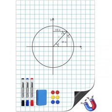 자석 그래프 용지 흰색 칠판용 17인치 x 24인치 드라이 지우기 칠판 격자선이 있는 교실용 쓰기 및 가능한 대형 수학 차트 포스터 마커 지우개 포함, Graph