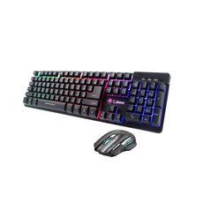 i.shock 鋼鐵戰神遊戲鍵盤滑鼠組 RGB七彩背光 防水設計 懸浮式按鍵 電競首選, 黑色, 06-KB868, 一般類型（全尺寸）