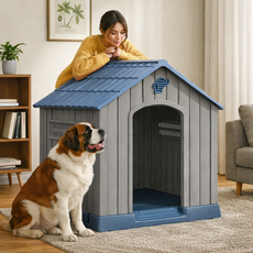 홈메이드 강아지집 애견 하우스 실내 실외 야외 개집 반려동물 대형견 초대형집, 1개, 블루