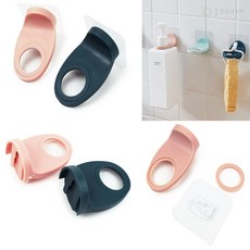 펌프용기 부착홀더 샴푸 수납 벽걸이 욕실용품 욕실 세면대 수납 디스펜서 벽걸이 욕실 선반 벽걸이샴푸 샴푸 거치대 욕실용 샴푸 랙 샴푸 수건 걸이, 핑크