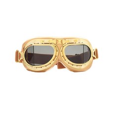 CRG Sports 빈티지 에이비에이터 파일럿 스타일 오토바이 크루저 스쿠터 고글 T08 T08BCB - 페어런트, 골드 틴트