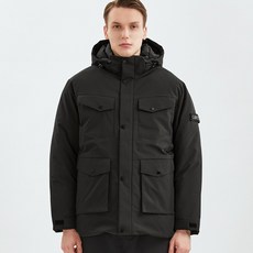 VENIOFF 男款多口袋刷絨連帽拉鍊外套